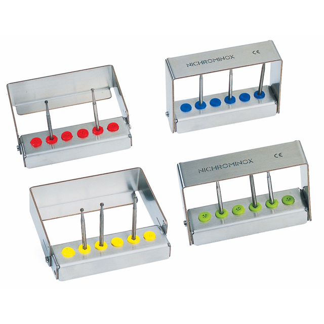 Nichrominox Plug In borholder, blå, til 6 bor, højde 5 cm