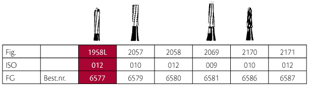 Jet HM skrubfræser fissur FG 1958L 012, 5 stk.