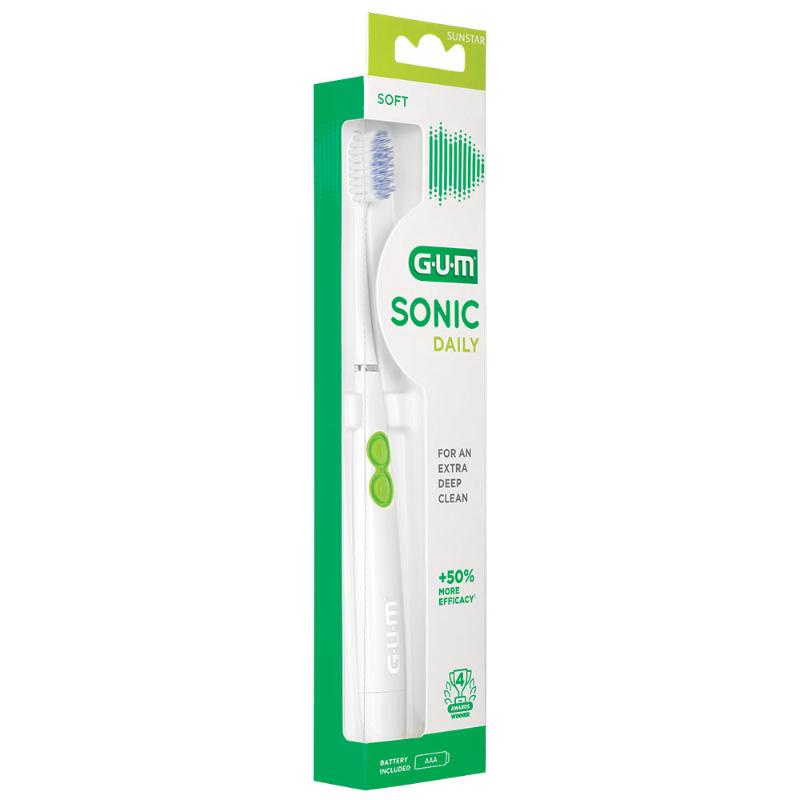 Gum Sonic Daily tandbørste hvid