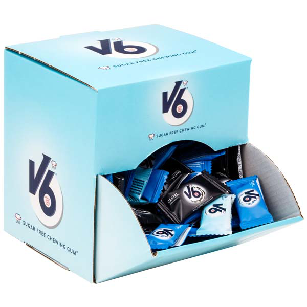 V6 tyggegummi i æske ass., 170 x 2 stk