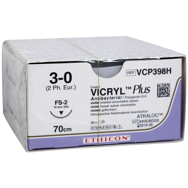 Ethicon sutur V398H 3-0 vicryl, 36 stk.