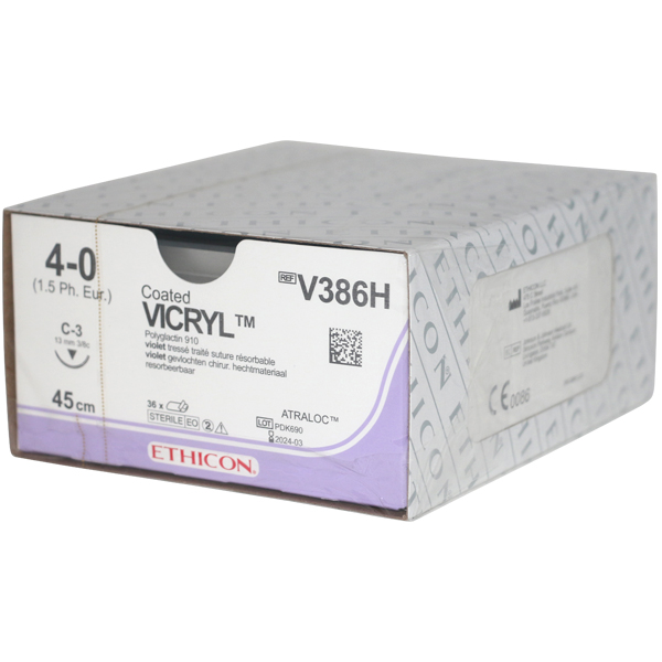Ethicon sutur V386H 4-0 vicryl, 36 stk.