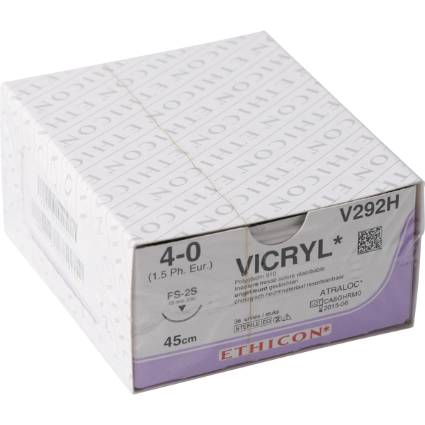 Ethicon sutur V292H, 4-0 vicryl, natur 36 stk.