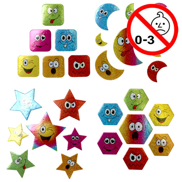 Legetøj, klistermærker, smiley-mix, 100 ark