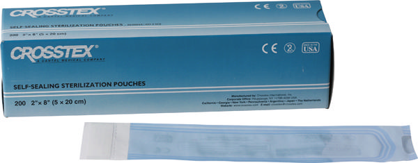 Crosstex autoklaveposer m/klæb 5 x 20 cm, 200 stk.