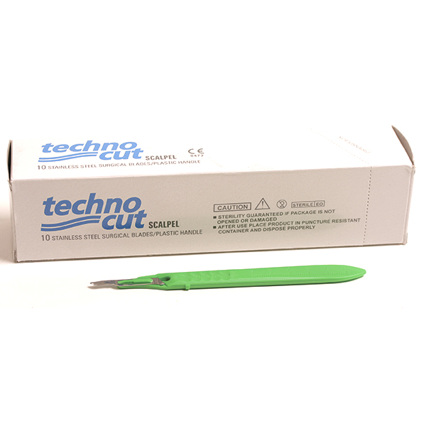 Razormed skalpeller m/skaft nr. 15, 10 stk.