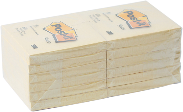 Post-it blokke 76 x 76 mm, 12 stk.