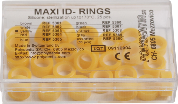 Farvemarkeringsringe maxi gule, 25 stk.