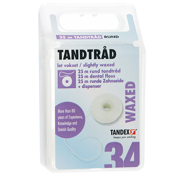 Tandex tandtråd rund, boks med 25 m