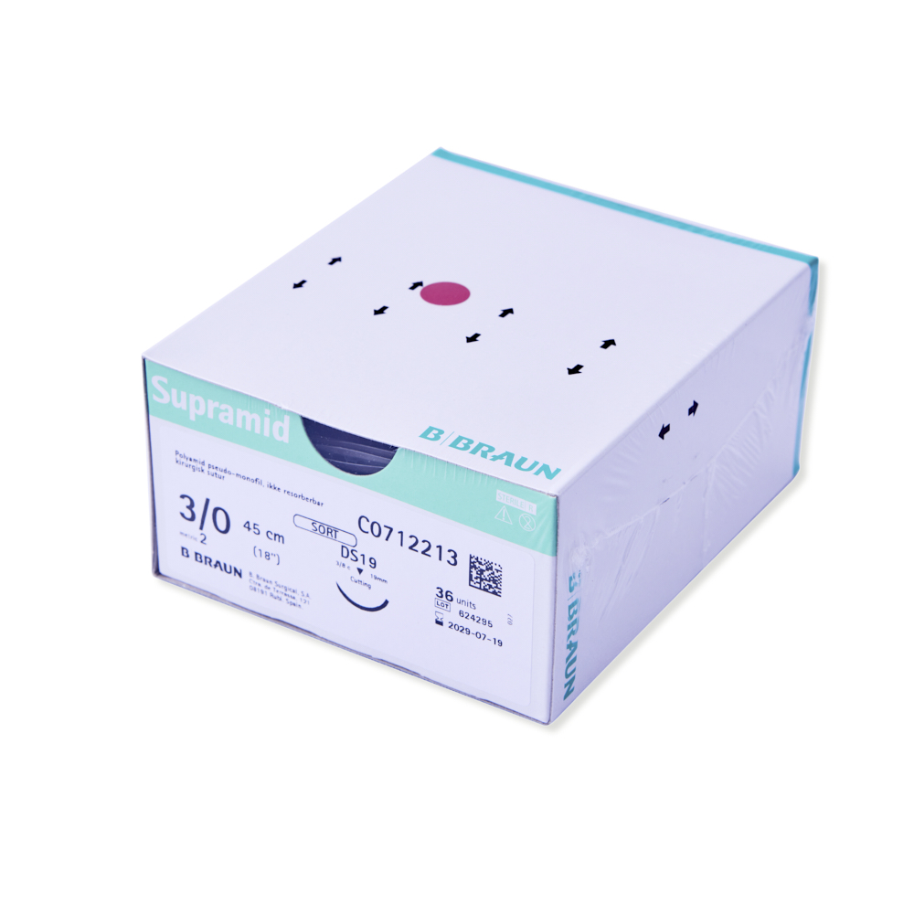 Braun sutur Supramid 3/0 DS19, 45cm , 36 stk.