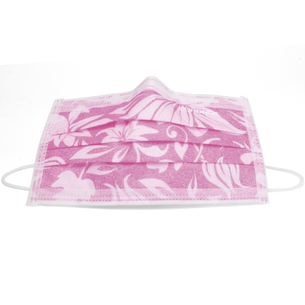 Monoart mundbind type IIR, pink, blomster, 50stk