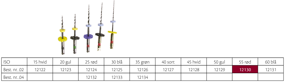 RaCe .02 NI-TI 25 mm nr. 55, 6 stk.