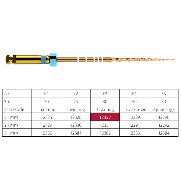 ProTaper GOLD file F3, 21 mm, 6 stk.