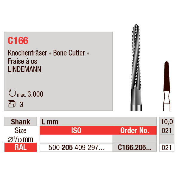 Edenta knoglefr. Lindemann HM C166/021 RAL 3 stk