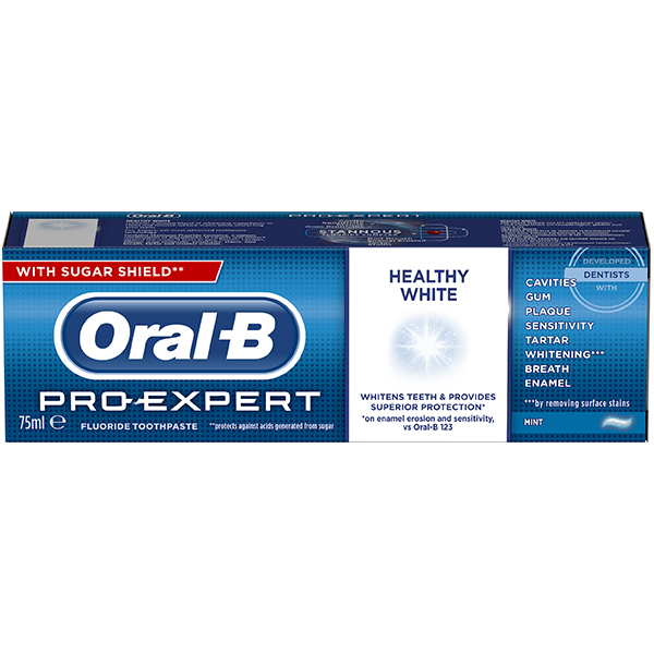 Udgået - Oral-B Pro-Expert Healthy White tandpasta, 12x75ml