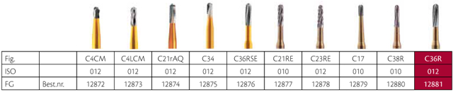 Horico skrubfræser FG C36R/012, 5 stk.
