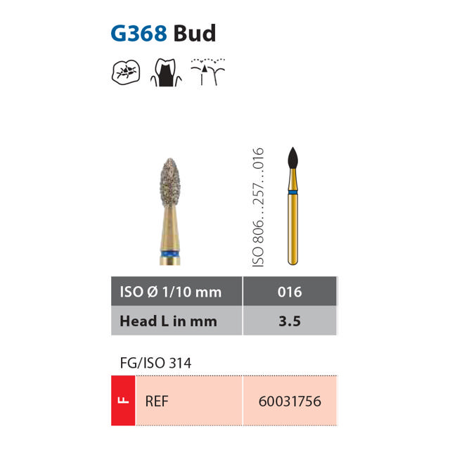 Diatech diamant fodbold FG G368-016-3.5-F rød 5stk