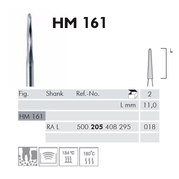 Knoglefræser Lindemann HM 161/018 RA L, 2 stk