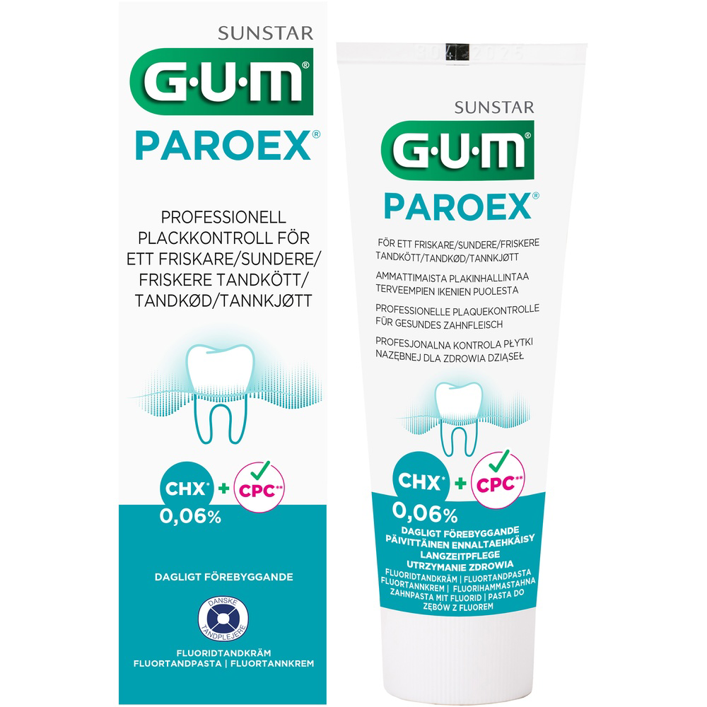 GUM Paroex tandpasta m/fluor og 0,06% CHX, 75 ml