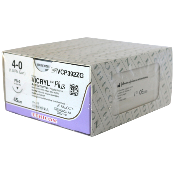 Ethicon sutur VCP392ZG 4-0 vicryl Plus, 12 stk.