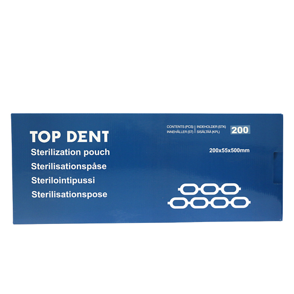 TopDent autoklaveposer m/fold 20x5,5x50 cm 200 stk