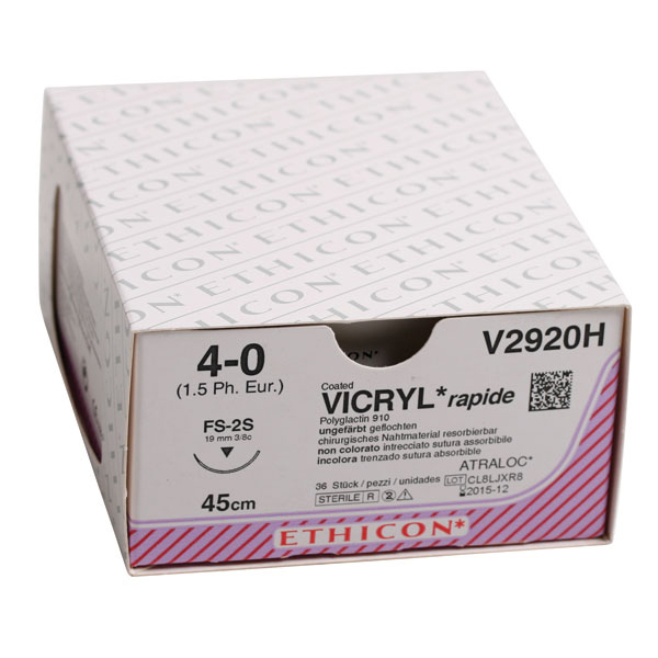 Ethicon sutur V2920H 4-0 vicryl rapid,36 stk.