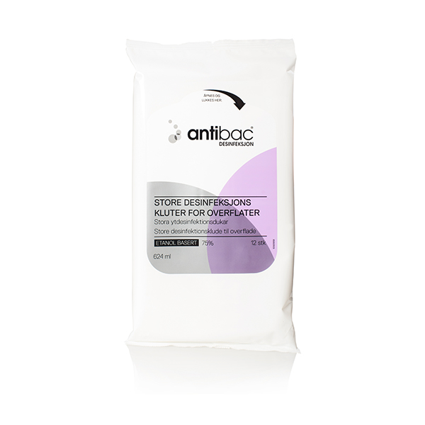 Antibac overfladedes.serv., 24 x 40 cm, 12 stk.