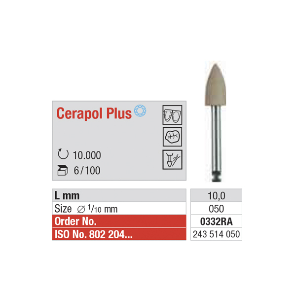 Edenta Cerapol Plus polerer 0332 RA, 050, 6 stk.