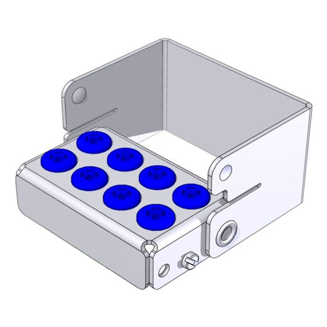 Nichrominox Plug In borholder, blå, til 8 bor