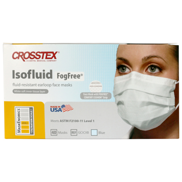 Crosstex mundbind Isofluid type II, blå, 40 stk.