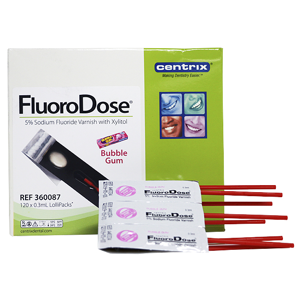 FluoroDose fluorlak, bubblegum, 120 stk LolliPacks