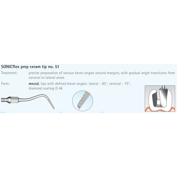 Sonicflex prep ceram tip no. 51, mesial