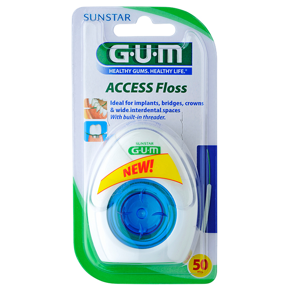 Gum Access Floss tandtråd i dispenser, 50 m.