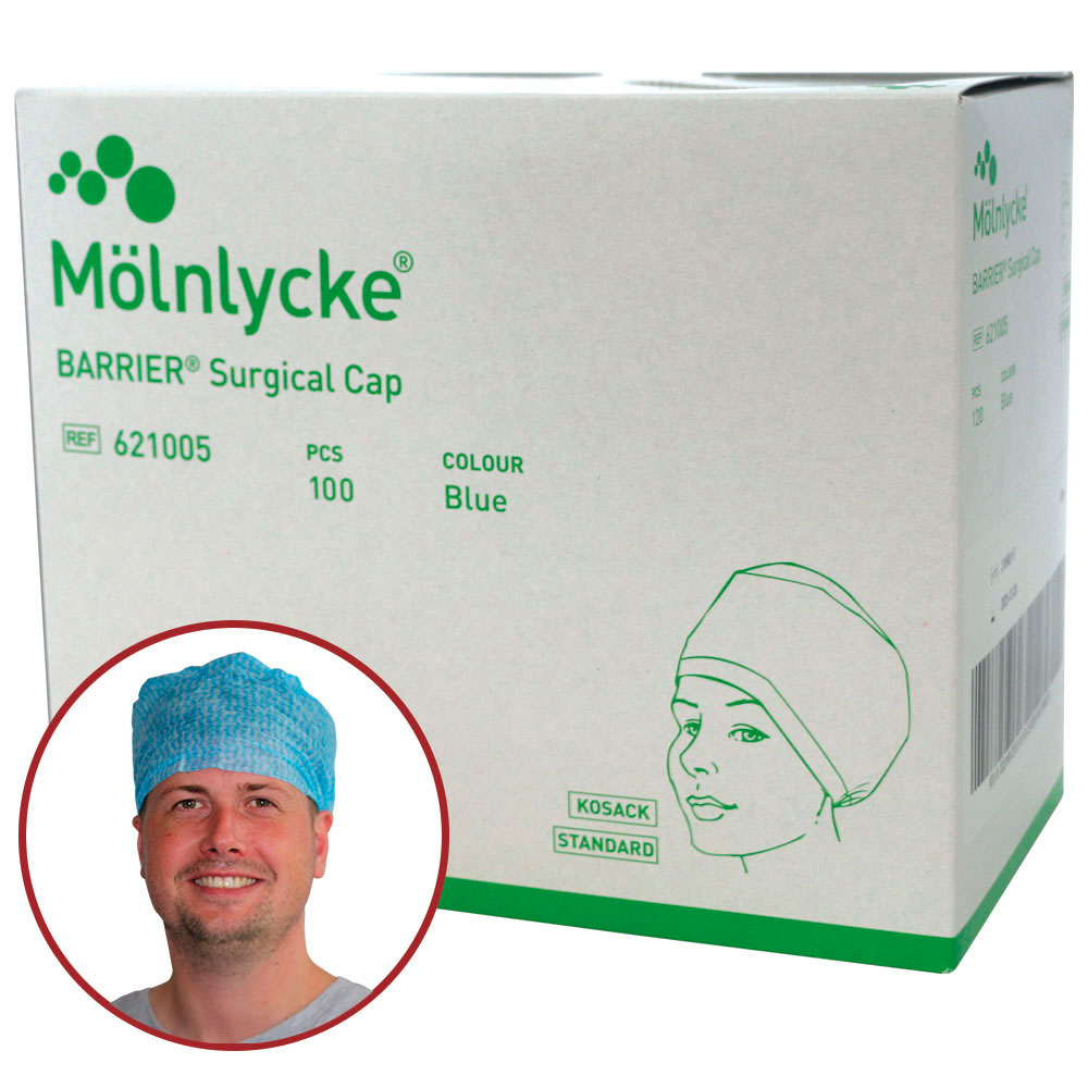 Mølnlycke huer Kosack blå, 120 stk.