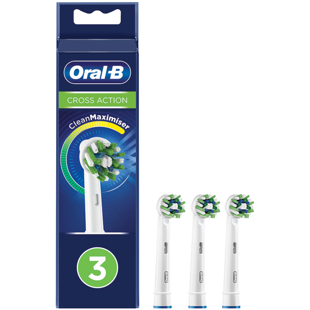 Oral-B CrossAction børstehoveder, 3 stk.