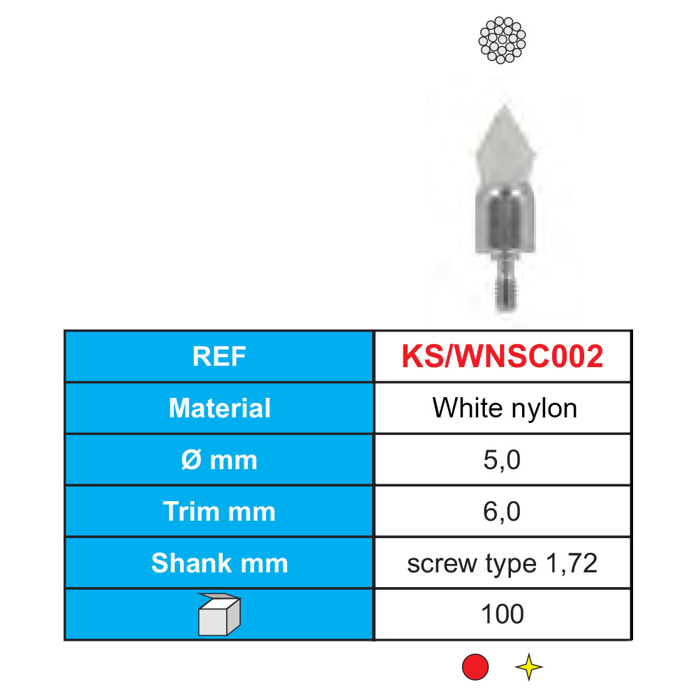 Stoddard profybørster m. skrue, nylon spids 100stk