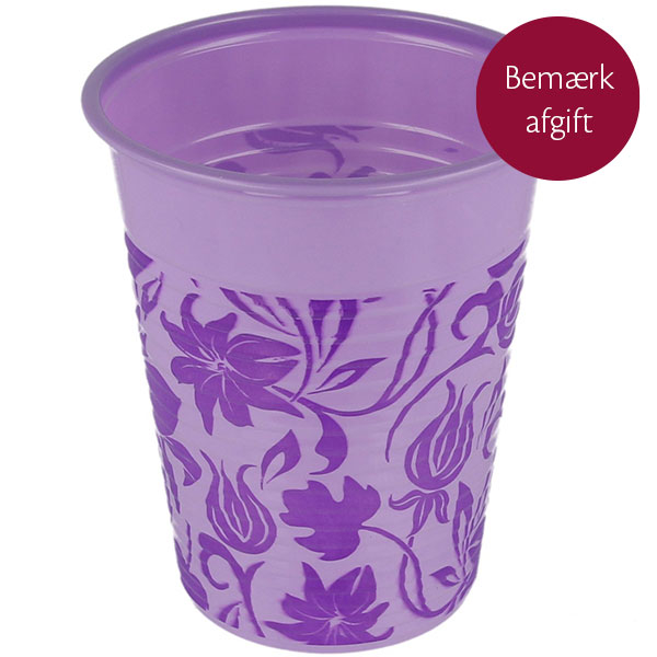 Monoart bægre 180 ml blomster lilla, 1000 stk.