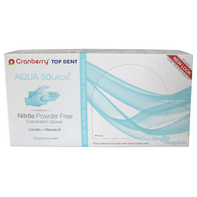 TopDent AQUA Source handsker nitril, L, 200 stk.