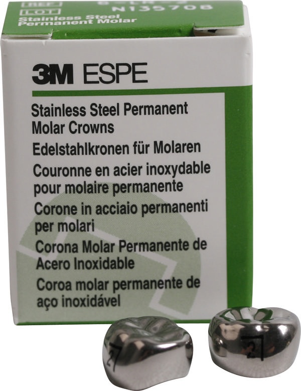 Stålkroner permanent molar 6-LR-4, 5 stk.