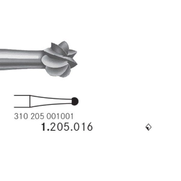Komet stålbor rosen 26 mm 016 RA L, 6 stk