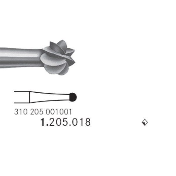 Komet stålbor rosen 26 mm 018 RA L, 6 stk