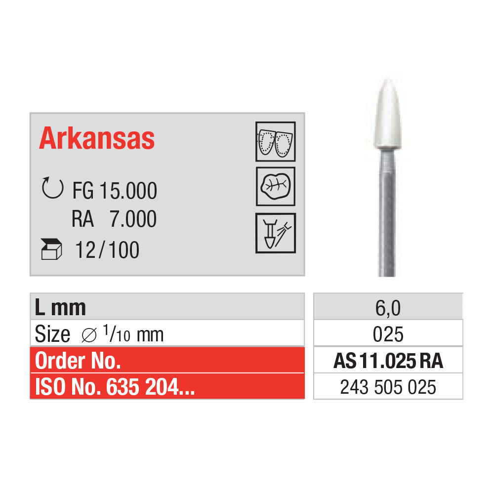 Edenta Arkansas- sten, hvide, RA 11/025, 12 stk.