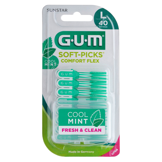 GUM Soft-Picks Comfort Flex, Large, Mint, 40 stk.