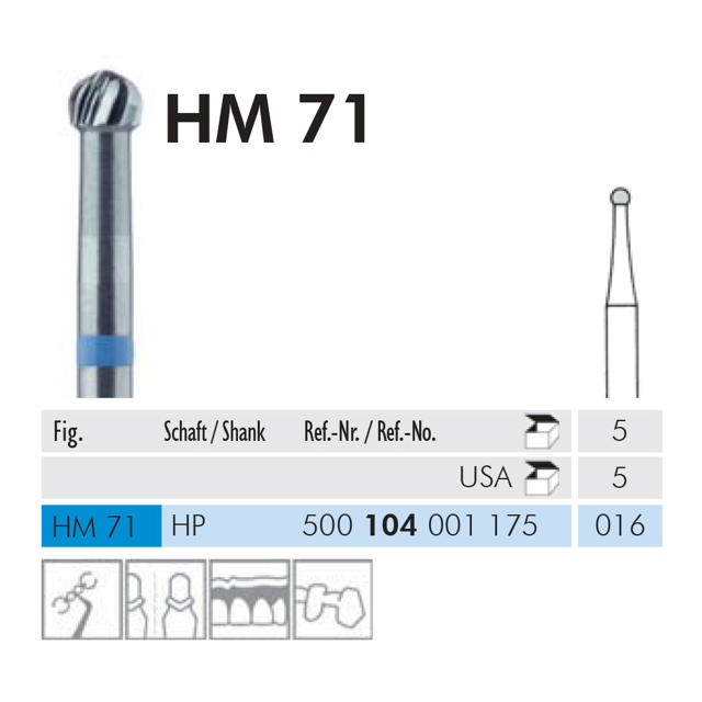 Meisinger HM rosenbor HP 71/016, blå, 5 stk.