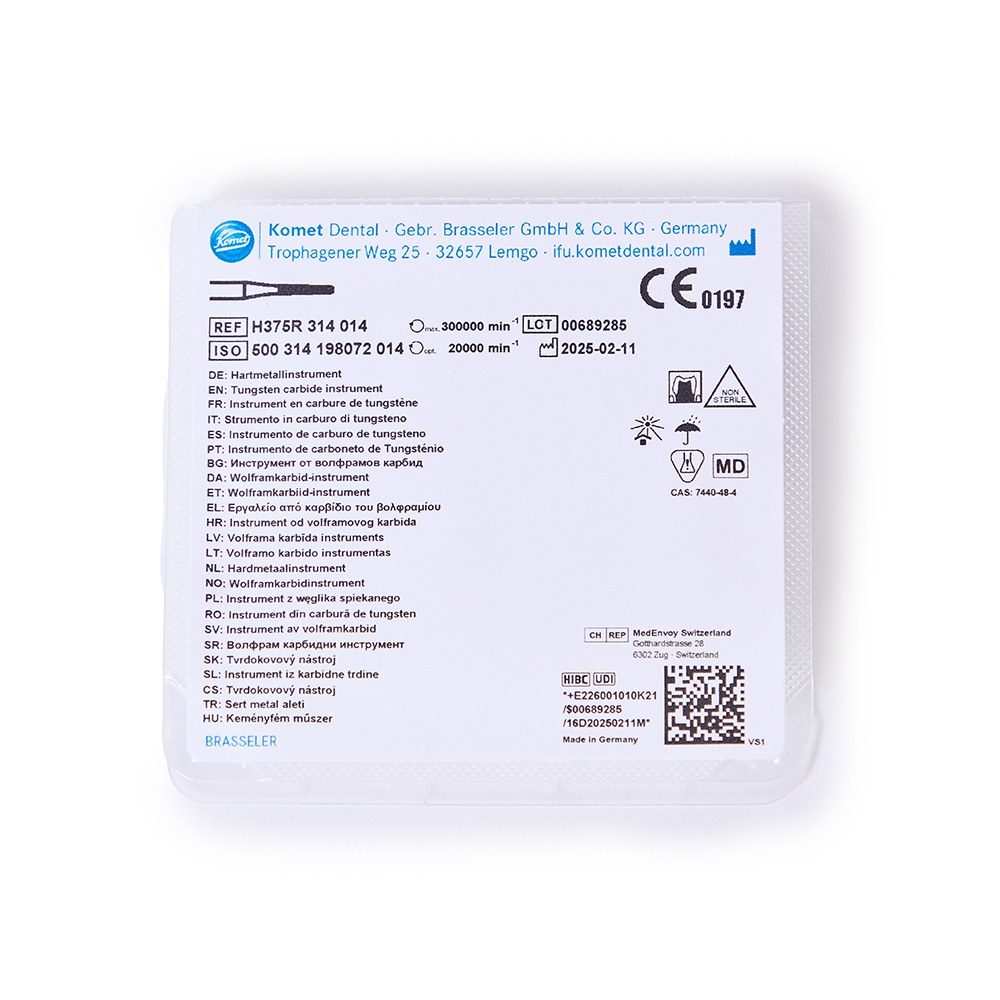 Komet HM finerbor konisk FG H375R/014, rød, 5 stk