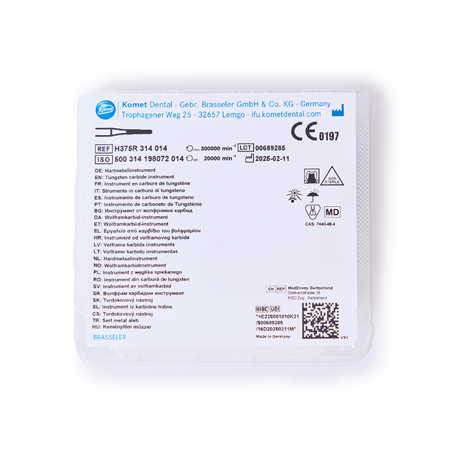 Komet HM finerbor konisk FG H375R/014, rød, 5 stk