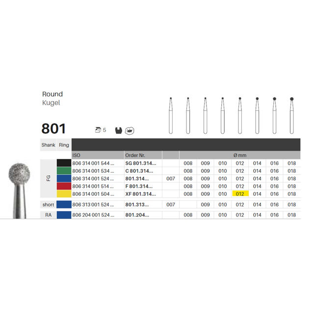Edelingh diamant rund FG 001/012 XF, gul, 5 stk.