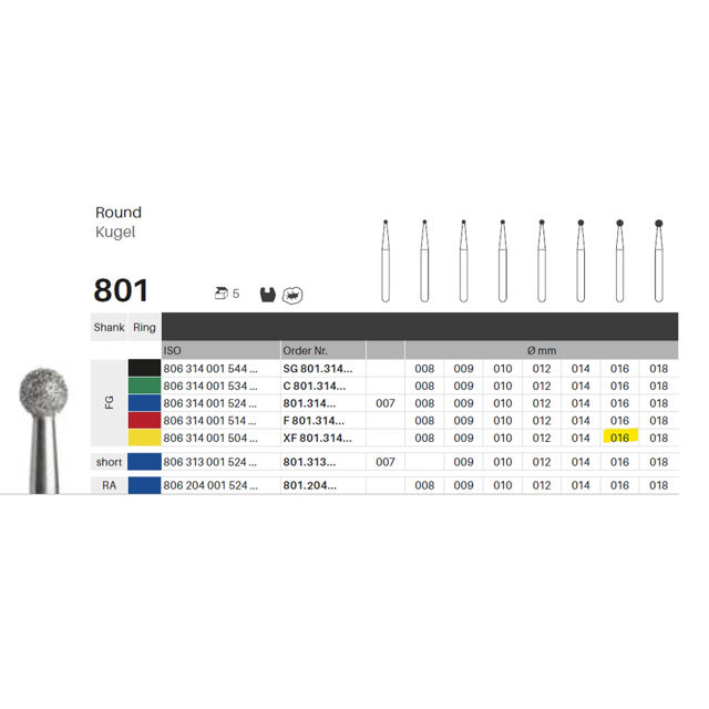 Edelingh diamant rund FG 001/016 XF, gul, 5 stk.