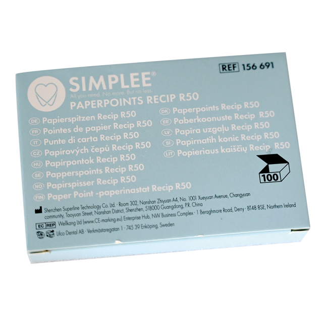 Simplee Recipfile paperpoints R50 gul, 100 stk.