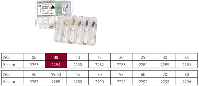 VDW K-Reamer 25 mm nr. 08, 6 stk.